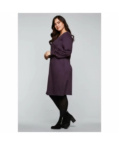 Sheego adīta kleita ar garām piedurknēm