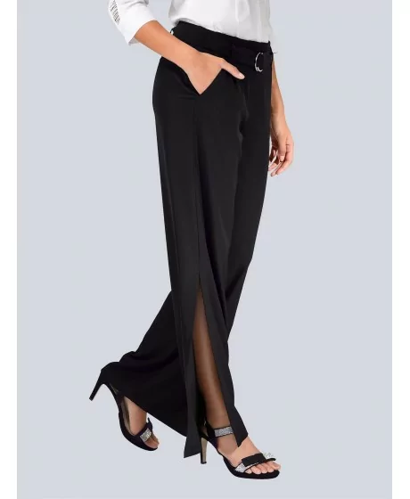 Garas, elegantas ALBA MODA bikses ar lieliem šķēlumiem