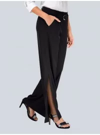 Garas, elegantas ALBA MODA bikses ar lieliem šķēlumiem