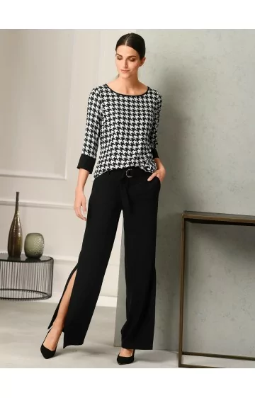 Garas, elegantas ALBA MODA bikses ar lieliem šķēlumiem