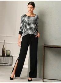 Garas, elegantas ALBA MODA bikses ar lieliem šķēlumiem