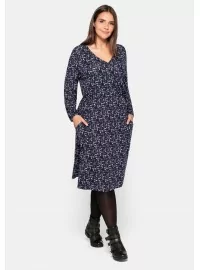 Trikotāžas kleita ar garām piedurknēm un garām piedurknēm no Sheego - 2