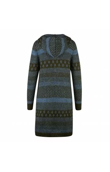 MONA žakarda adīts kardigāns ar kapuci un kabatām