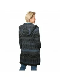 MONA žakarda adīts kardigāns ar kapuci un kabatām