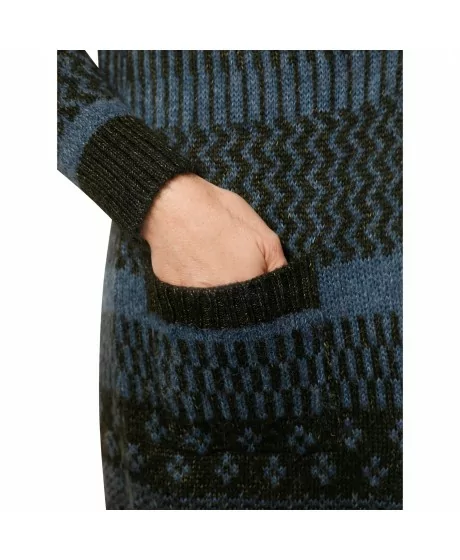 MONA žakarda adīts kardigāns ar kapuci un kabatām