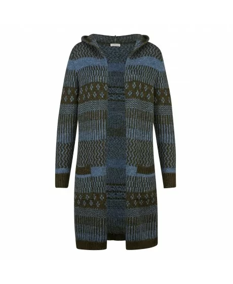 MONA žakarda adīts kardigāns ar kapuci un kabatām