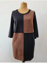 AMY VERMONT trikotāžas kleita ar kabatām un ādas imitācijas AMY VERMONT trikotāžas kleita ar kabatām un ādas imitācijas