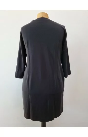 AMY VERMONT trikotāžas kleita ar kabatām un ādas imitācijas AMY VERMONT trikotāžas kleita ar kabatām un ādas imitācijas