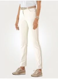 MONA bikses ar 5 kabatām un dekoratīvu svītru sānos