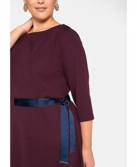 Sheego adīta kleita ar kontrastējošas krāsas siksnu Sheego - 4