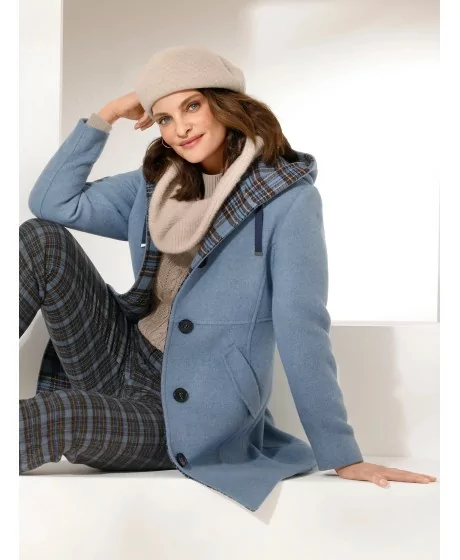 Vilnas mēteļi ar kapuci MONA - 1