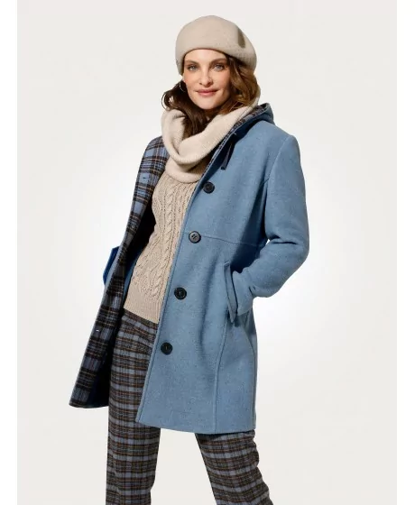 Vilnas mētelis ar kapuci MONA - 2