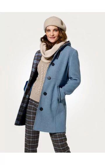 Vilnas mētelis ar kapuci MONA - 2