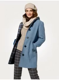 Vilnas mētelis ar kapuci MONA - 2