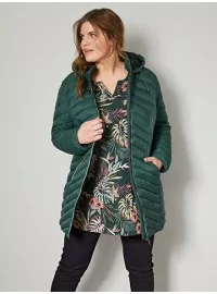 Janet & Joyce īpaši viegla stepēta jaka ar kapuci