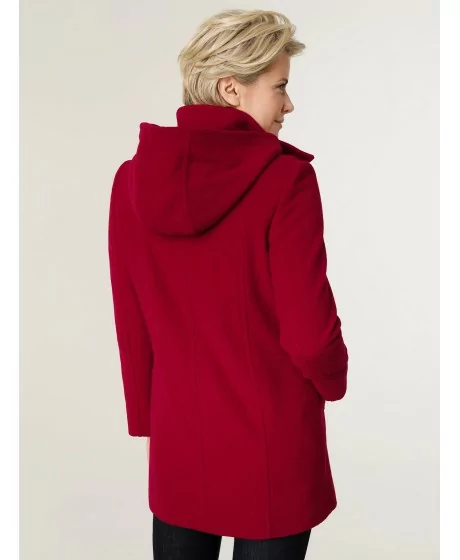 Vilnas mētelis ar kapuci MONA - 2