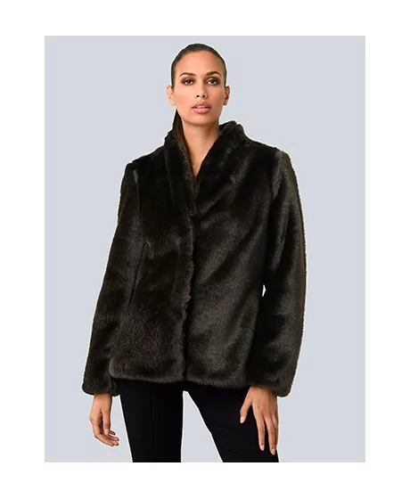 Īsie Alba Moda mākslīgās kažokādas mēteļi - 1