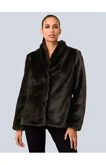 Īsie Alba Moda mākslīgās kažokādas mēteļi - 1