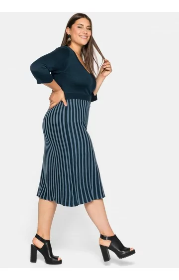 Plono mezgimo Sheego medvilnės suknelė 2352 Plono mezgimo Sheego medvilnės suknelė 2352