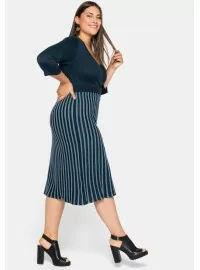 Plono mezgimo Sheego medvilnės suknelė 2352 Plono mezgimo Sheego medvilnės suknelė 2352