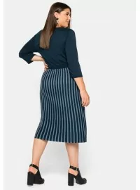 Plono mezgimo Sheego medvilnės suknelė 2352 Plono mezgimo Sheego medvilnės suknelė 2352