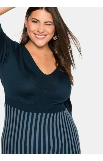 Plono mezgimo Sheego medvilnės suknelė 2352 Plono mezgimo Sheego medvilnės suknelė 2352