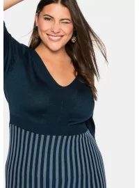 Plono mezgimo Sheego medvilnės suknelė 2352 Plono mezgimo Sheego medvilnės suknelė 2352