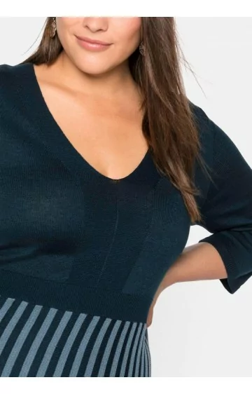 Plono mezgimo Sheego medvilnės suknelė 2352 Plono mezgimo Sheego medvilnės suknelė 2352