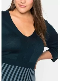 Plono mezgimo Sheego medvilnės suknelė 2352 Plono mezgimo Sheego medvilnės suknelė 2352